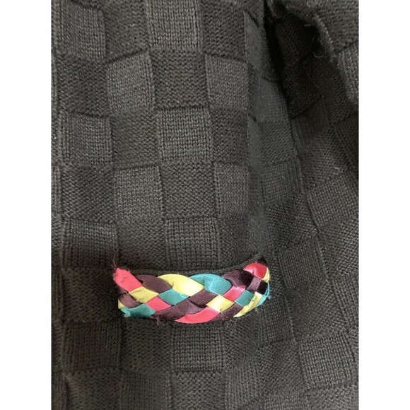 Michael Simon Black Cardigan with Multicolor Trim - Picture 8 of 11